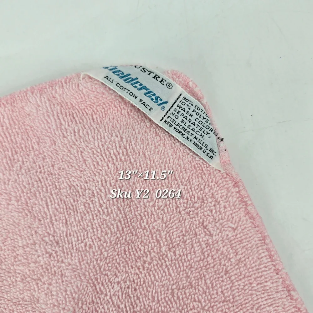 Vintage Fieldcrest Pink Bath Towel Washcloth Set Plush Cotton 4 Piece